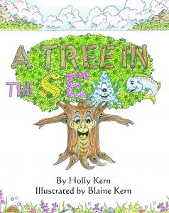 Book cover illustration by Blaine Kern for the book A Tree in the Sea